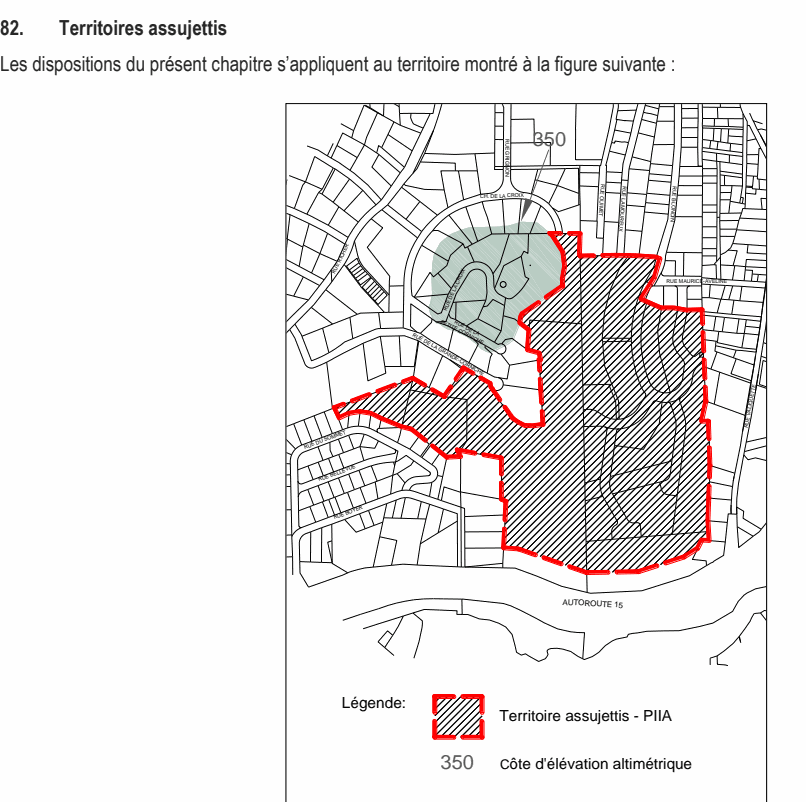 Les dispositions du présent chapitre s’appliquent au territoire montré à la figure suivante : RRUUEE LLEESSAAGGEE RUE RICHER RUE GRIGNON PMAHCUAEB EUR TEMIUO EUR RUE LESAGE RUE LEDRA SSSEL EUR AGE RUE LESAGE NONGIRG EUR CH. DE LA CROIX TEMIUO EUR XUERUOMAL EUR NIDNOLB EUR RUE RICHER RUE DE LA CROIX RUE MAURICE-AVELINE RUE DE LA GP RE AT NIT DER E U 82. Territoires assujettis RUE MORIN RUE GRIGNON PMAHCUAEB EUR TEMIUO EUR